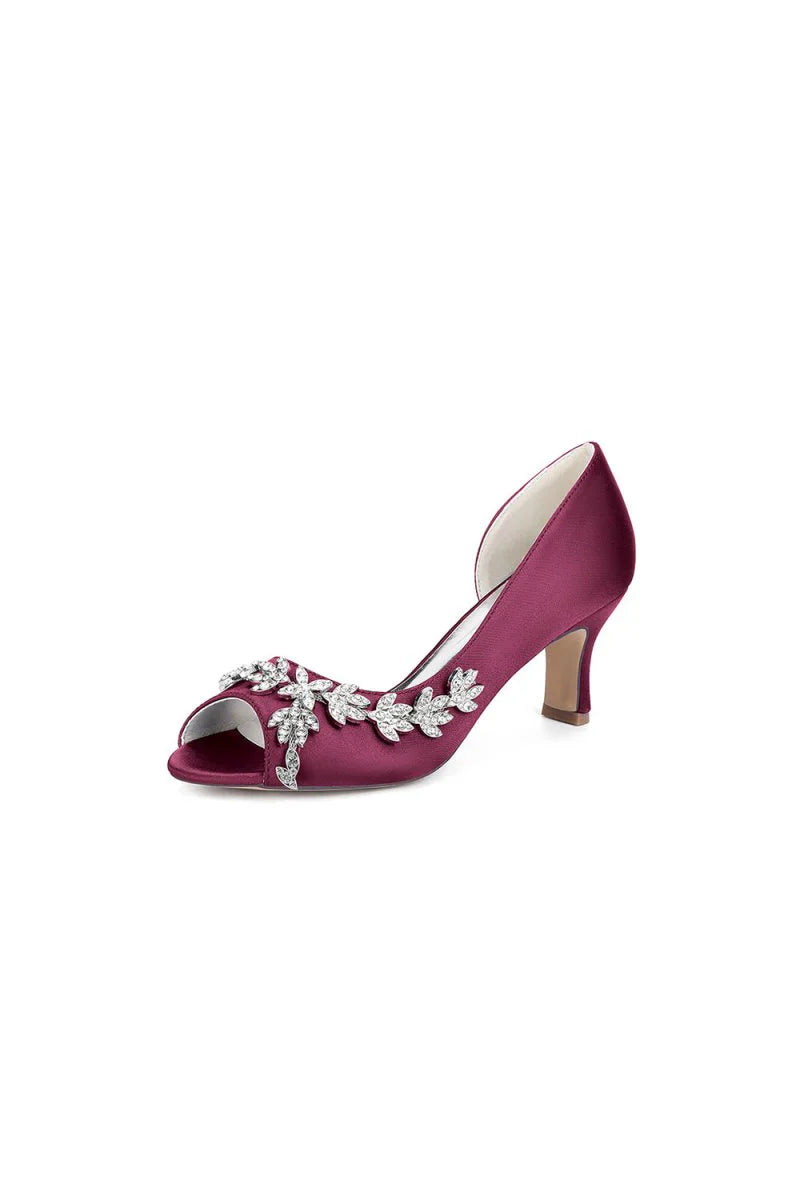 Royal Blue Satin High Heels with Intricate Silver Ornaments 36862 2A