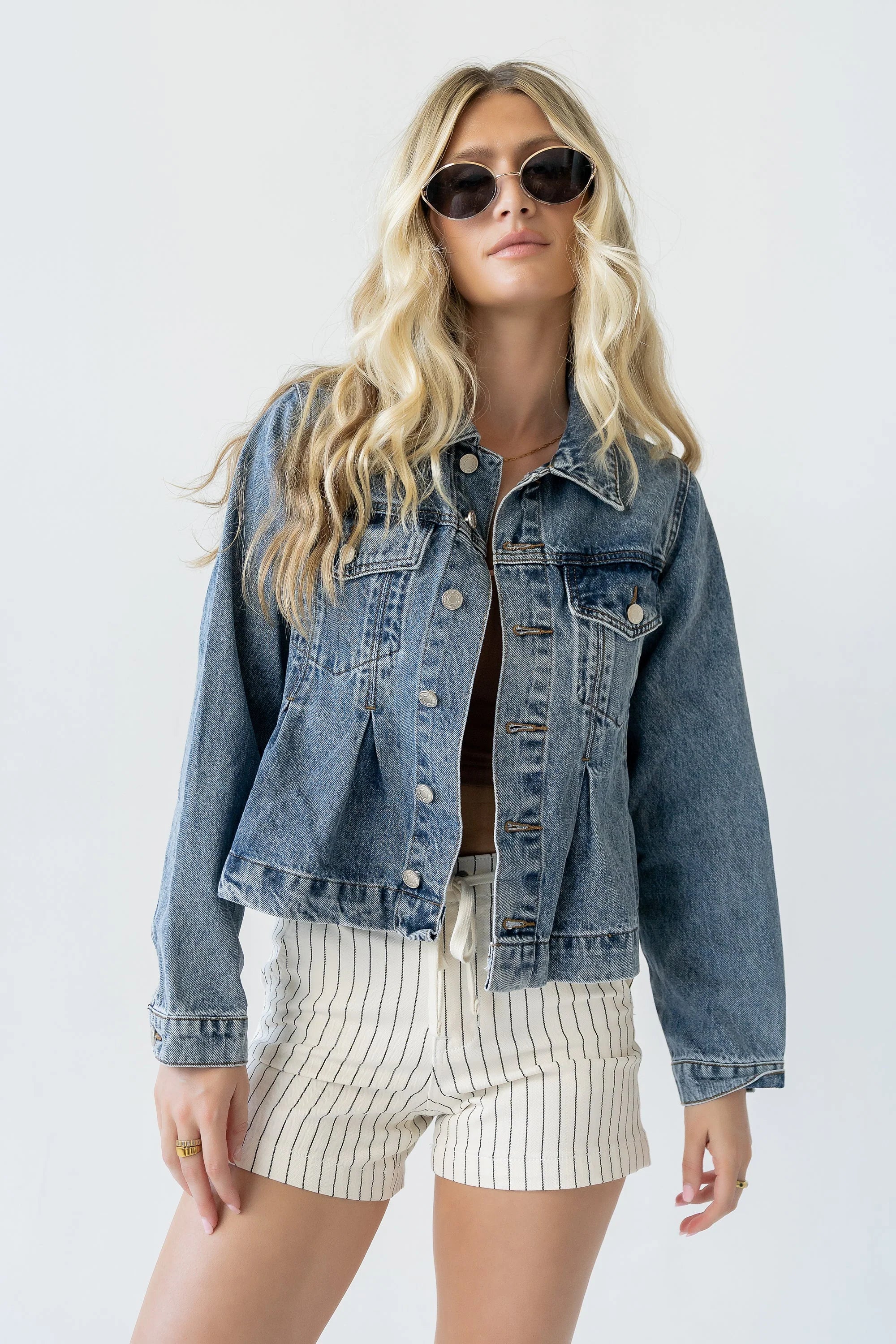 Riley Peplum Denim Jacket