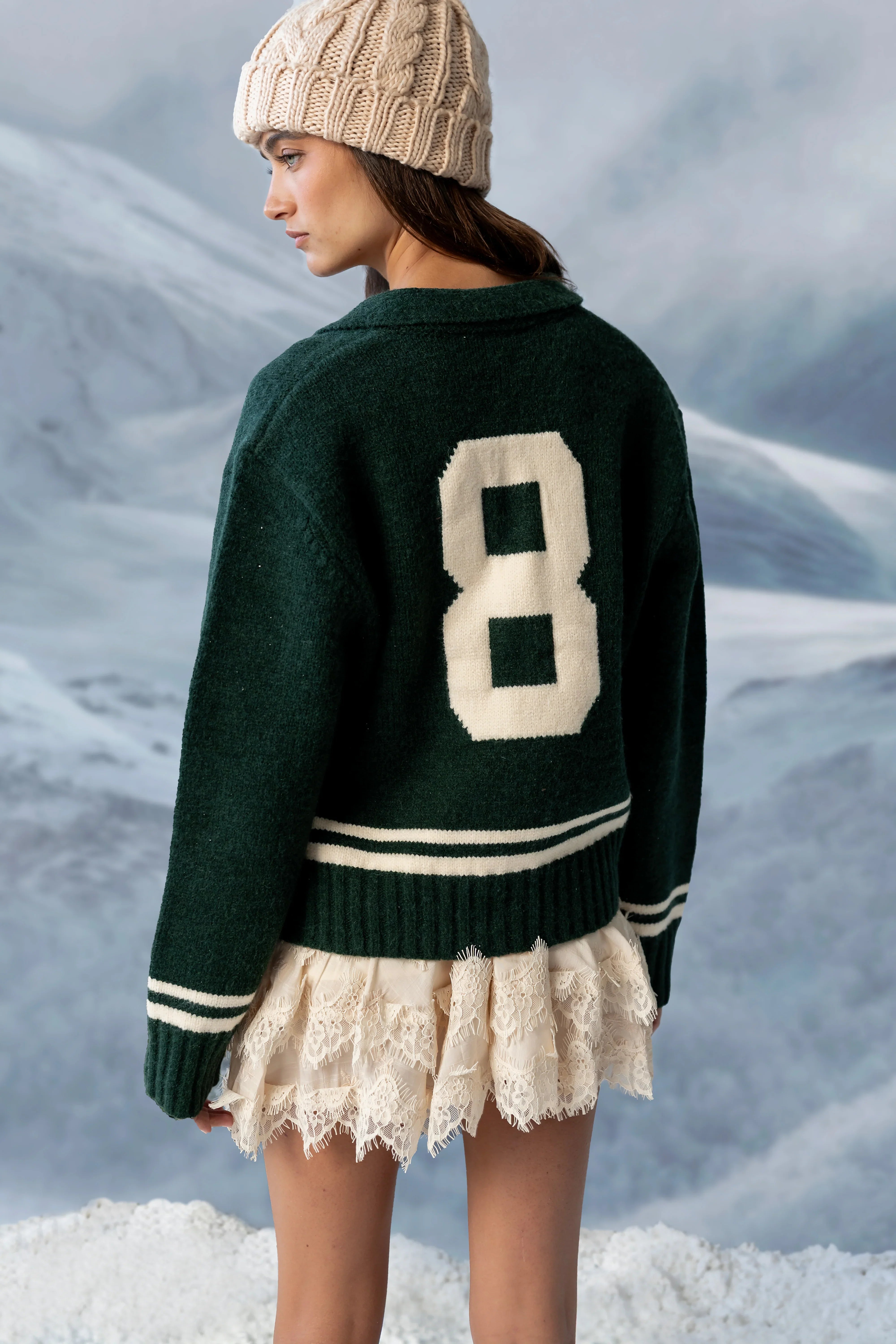 Polly Knit Jacket in Green