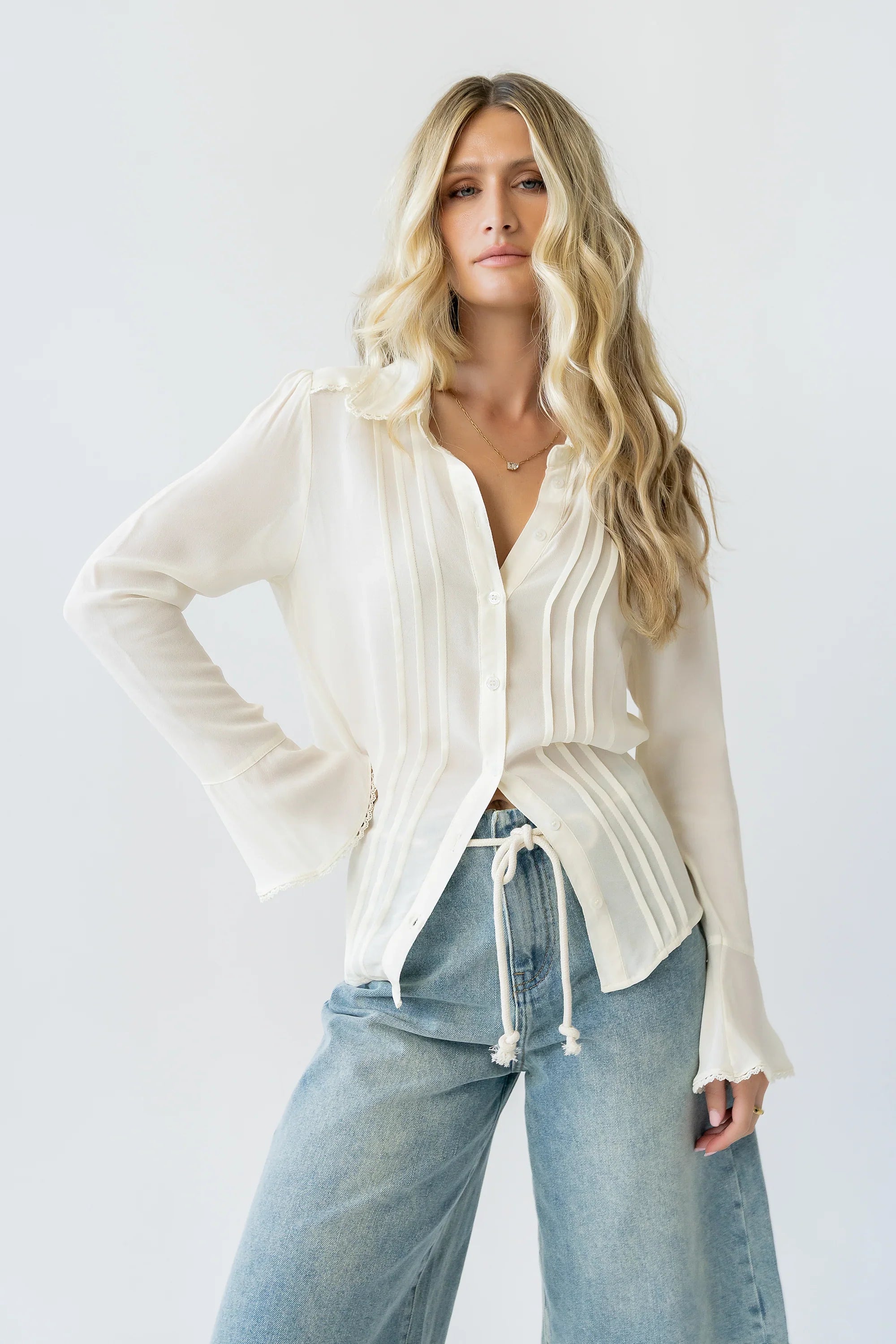Margot Sheer Button Up