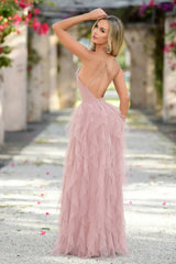 Size XS Alances Maxi Dress Blush Pink Tulle FINAL SALE