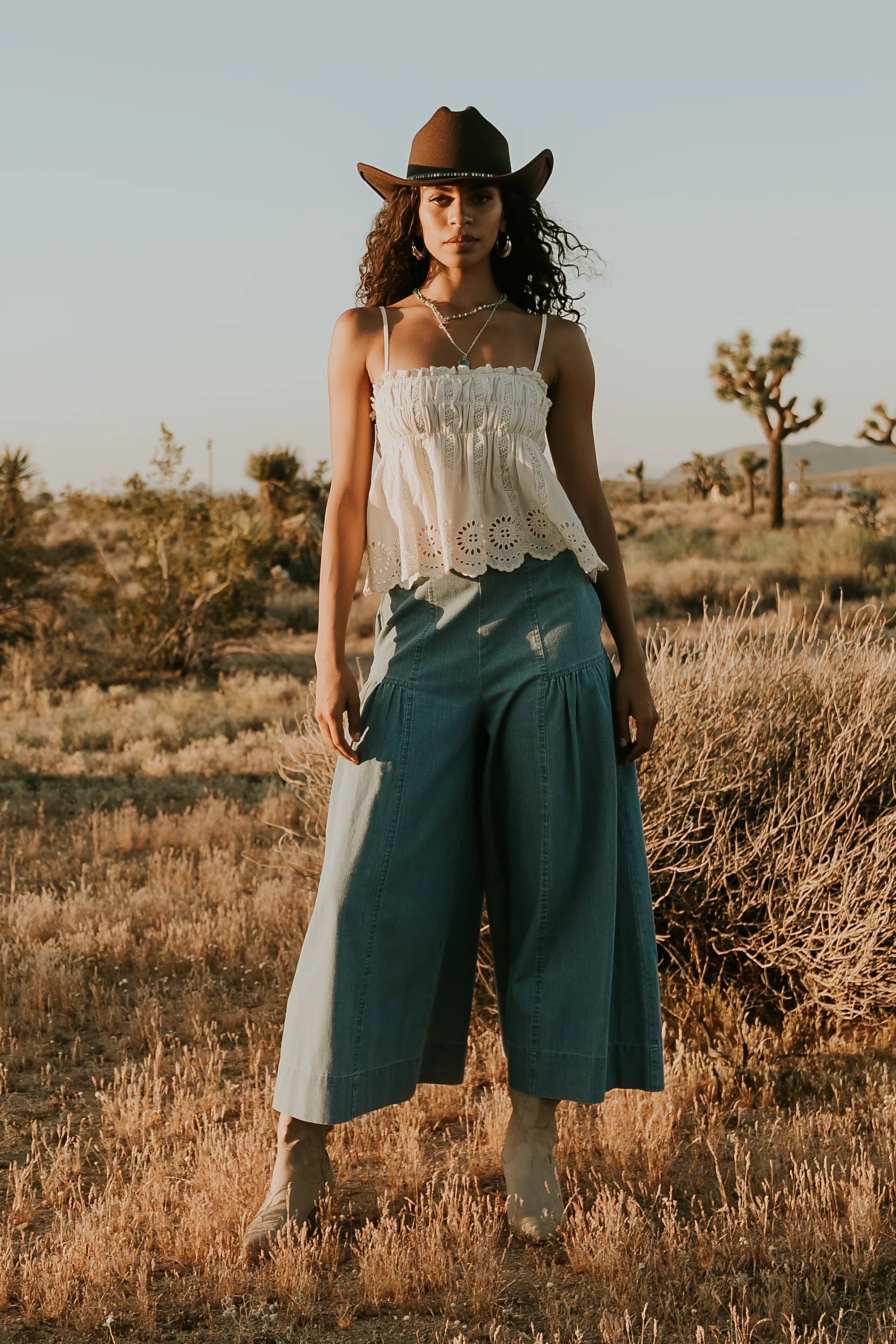 Kali Cropped Wide Leg Pants