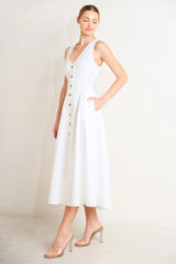 ELEGANTLY YOURS WHITE MIDI DRESS