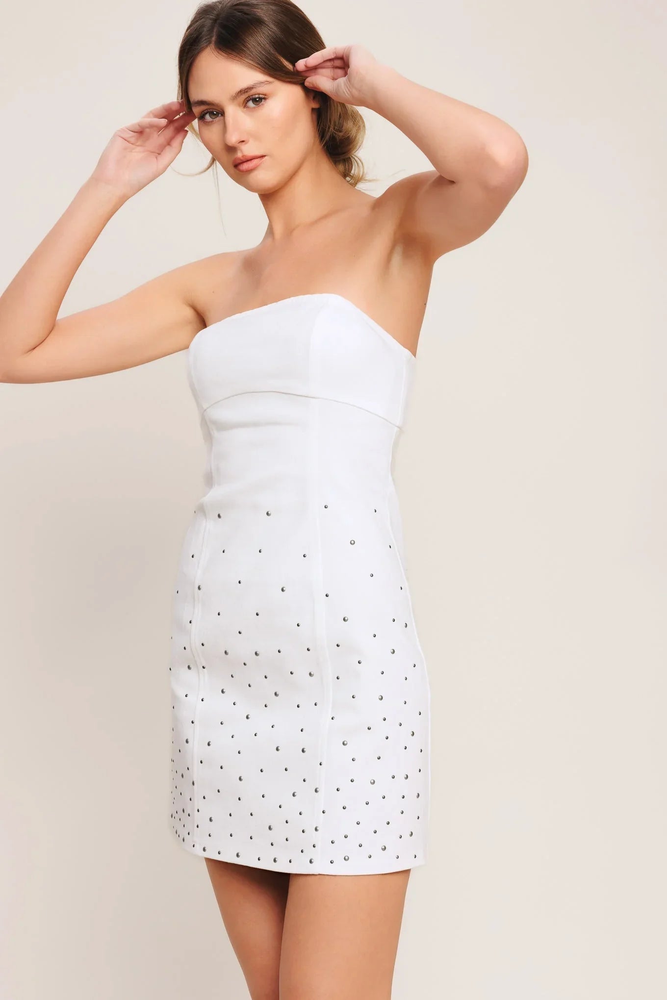 CITY TO COAST WHITE DENIM MINI DRESS