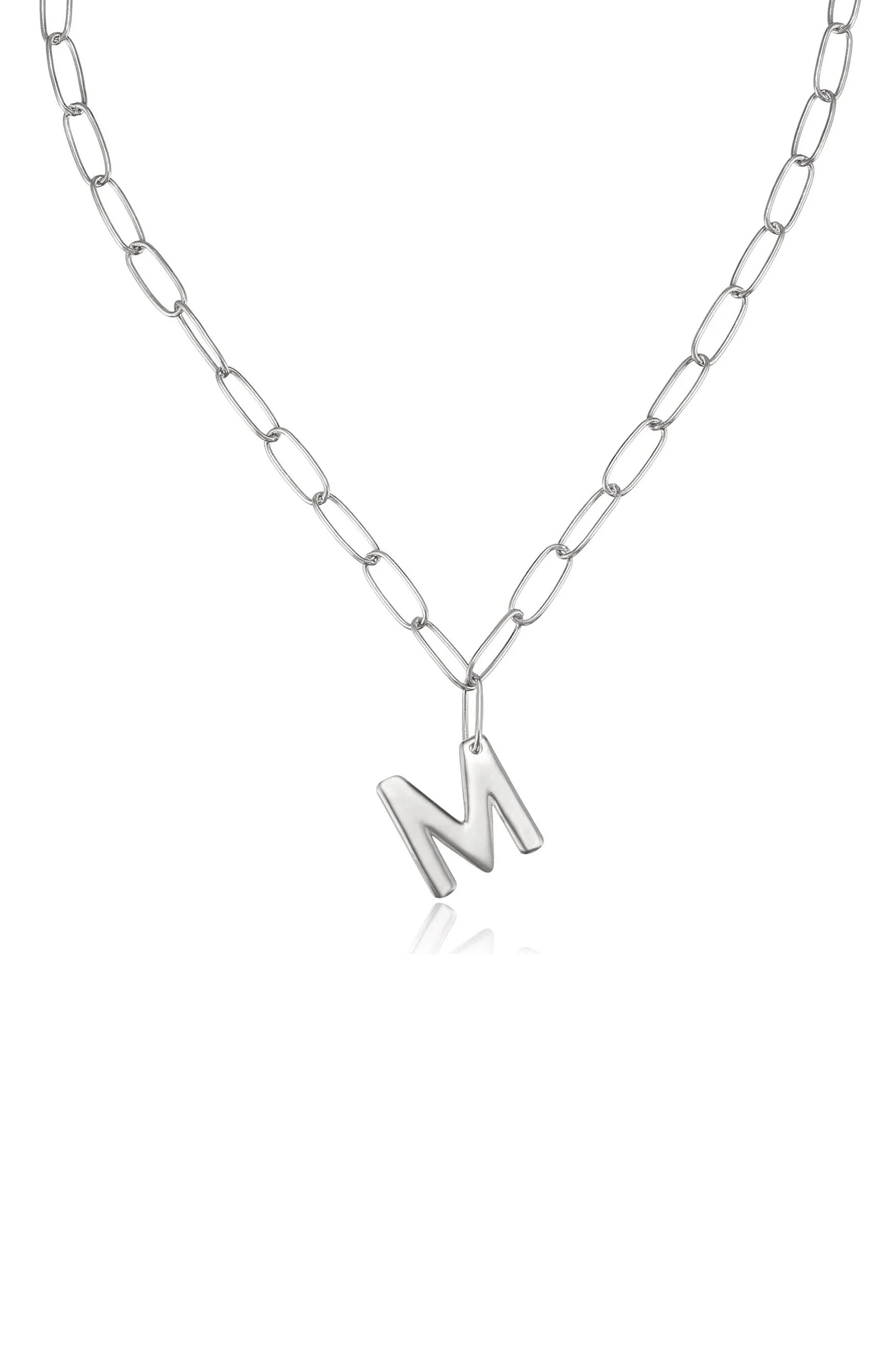 Paperclip Link Initial Necklace