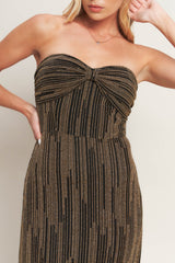 SACRED PROMISES METALLIC MAXI DRESS
