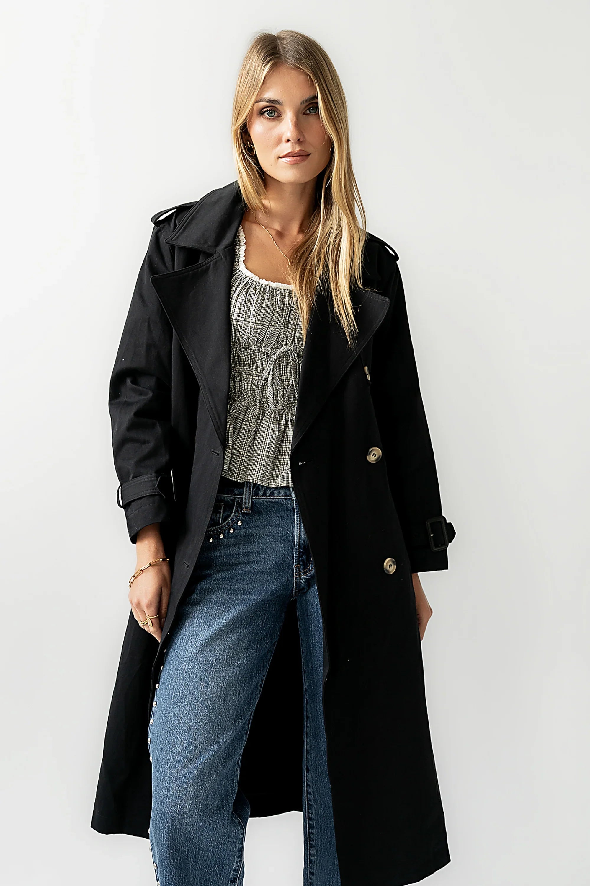Rachel Trench Coat in Black FINAL SALE