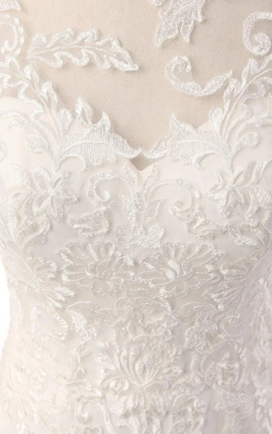 Mermaid Long Sleeve Lace Dress With Embroideries Illusion