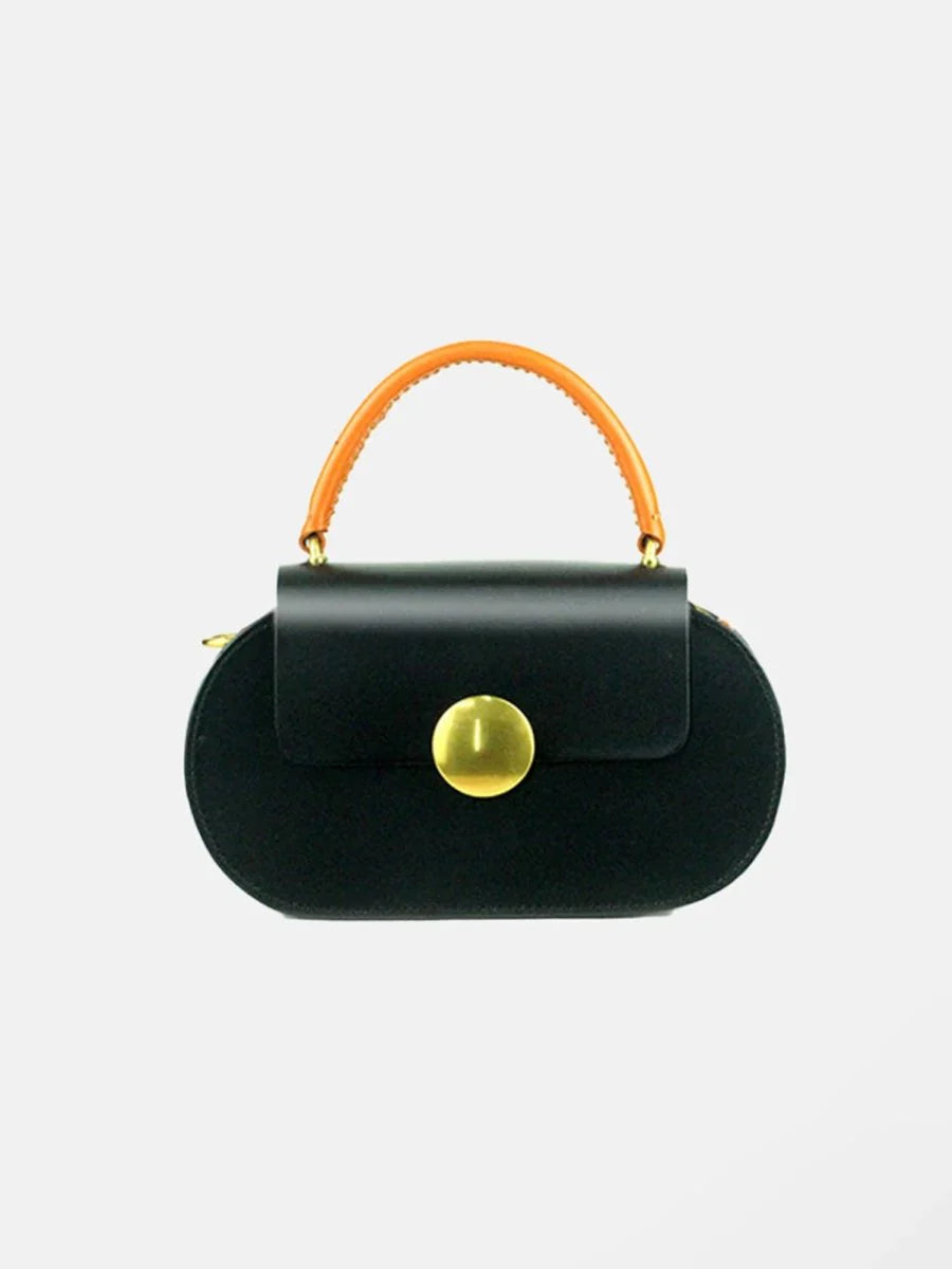 Womens Mini Flap Genuine Leather Clutch Bags with Crossbody Strap