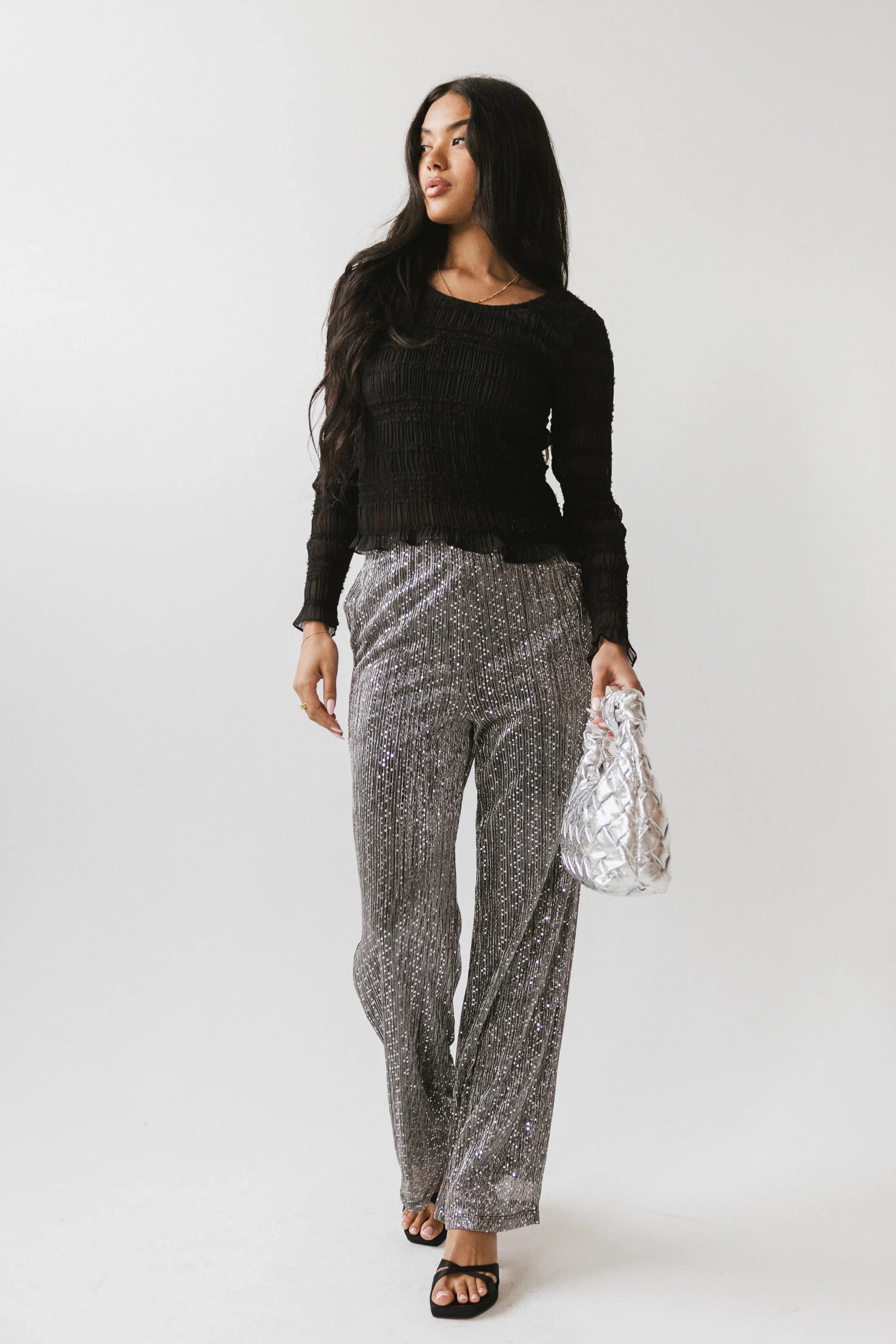 Opie Smocked Top in Black FINAL SALE