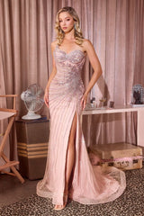 Darby Gown One Shoulder Beaded Corset Gown