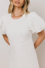 Henry Textured Midi Dress in White FINAL SALE