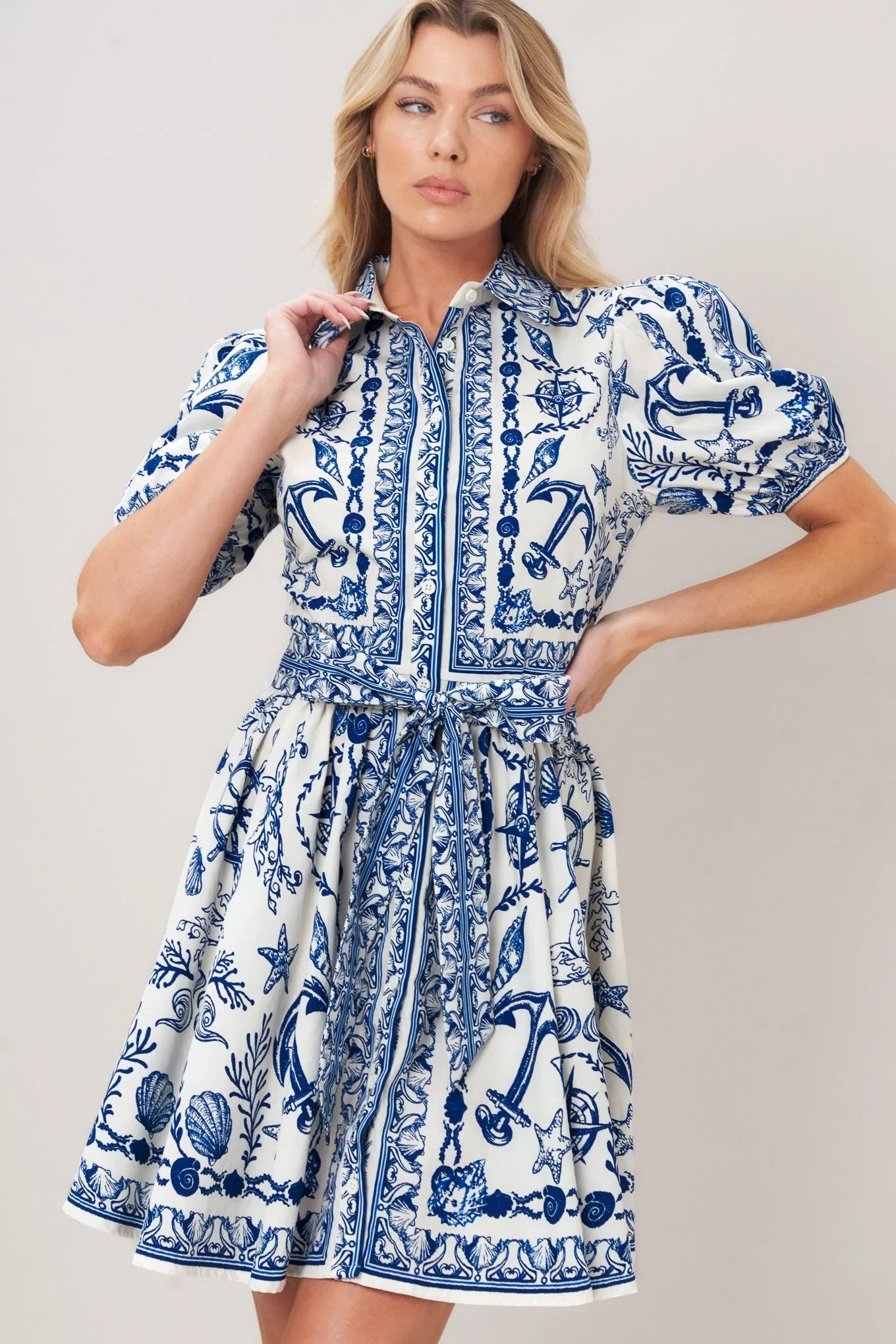 ISLAND PULSE BLUE MINI DRESS