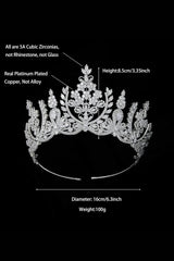 Silver Cubic Zirconia Tall Queen Round Tiara