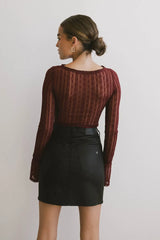 Linnea Lace Top in Burgundy FINAL SALE