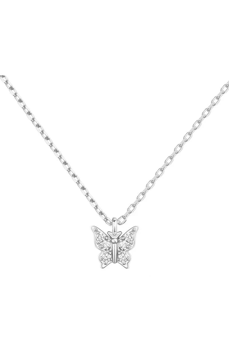 Butterfly Pendant Zircon Necklace