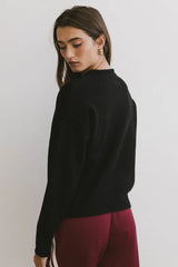 Meli Button Front Knit Sweater in Black FINAL SALE