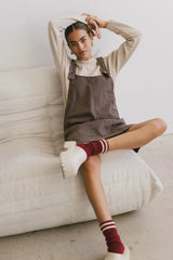 Britt Overall Dress in Brown FINAL SALE
