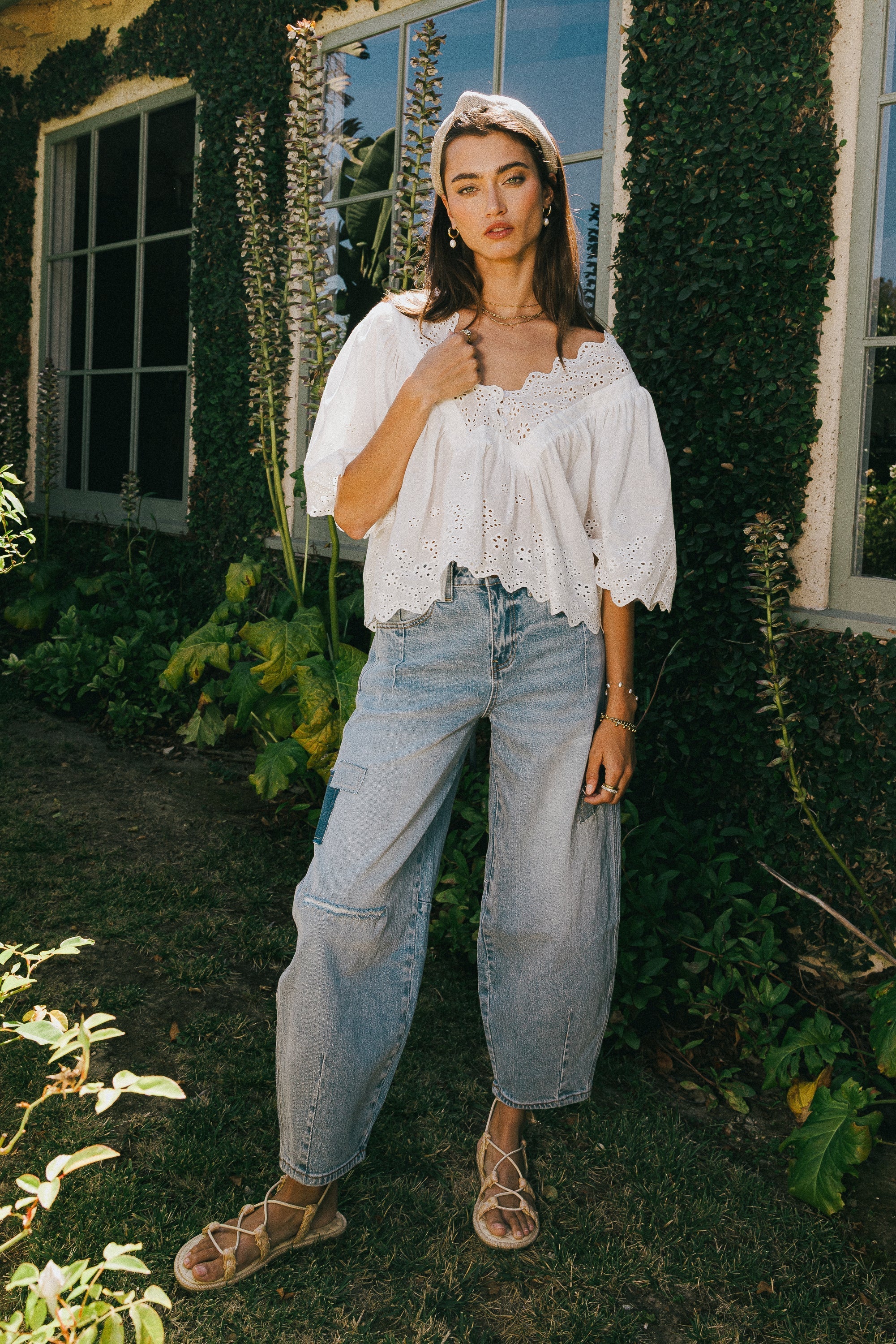 Jane Patchwork Barrel Jeans FINAL SALE
