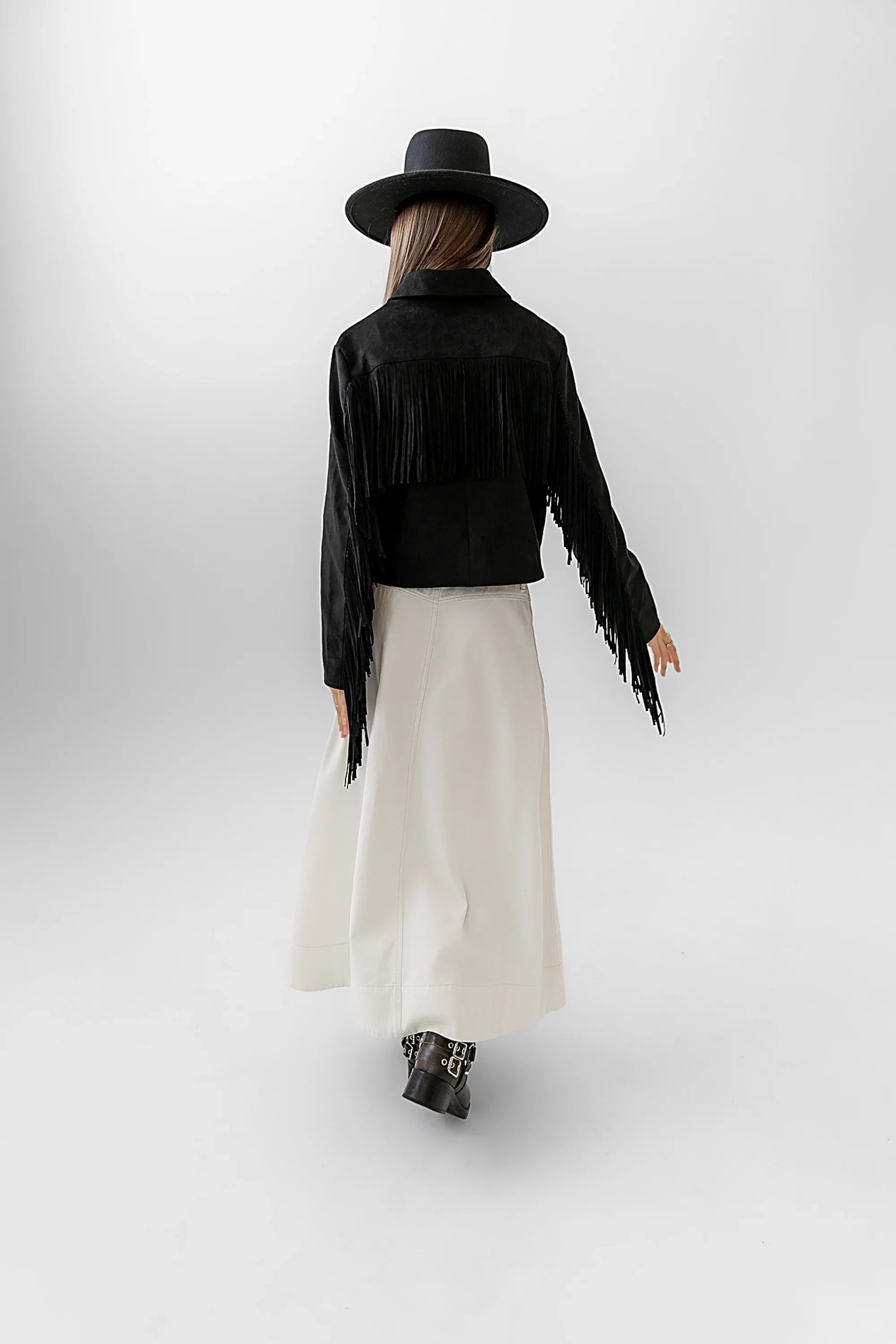 Bridget Fringe Jacket in Black