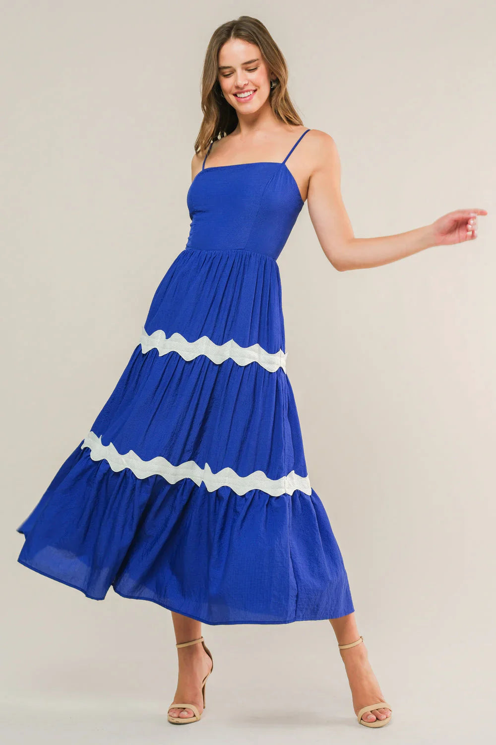 SUMMER SPRITZ RIC RAC MIDI DRESS