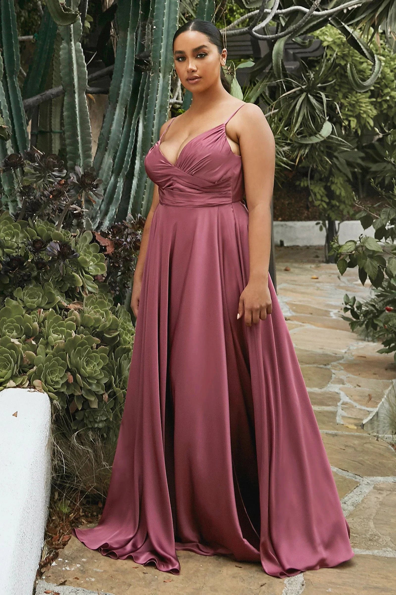 ERICA GOWN SOFT SATIN A LINE DRESS