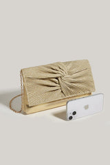 Womens Ruched Glitter Flap Evening Clutch Bags
