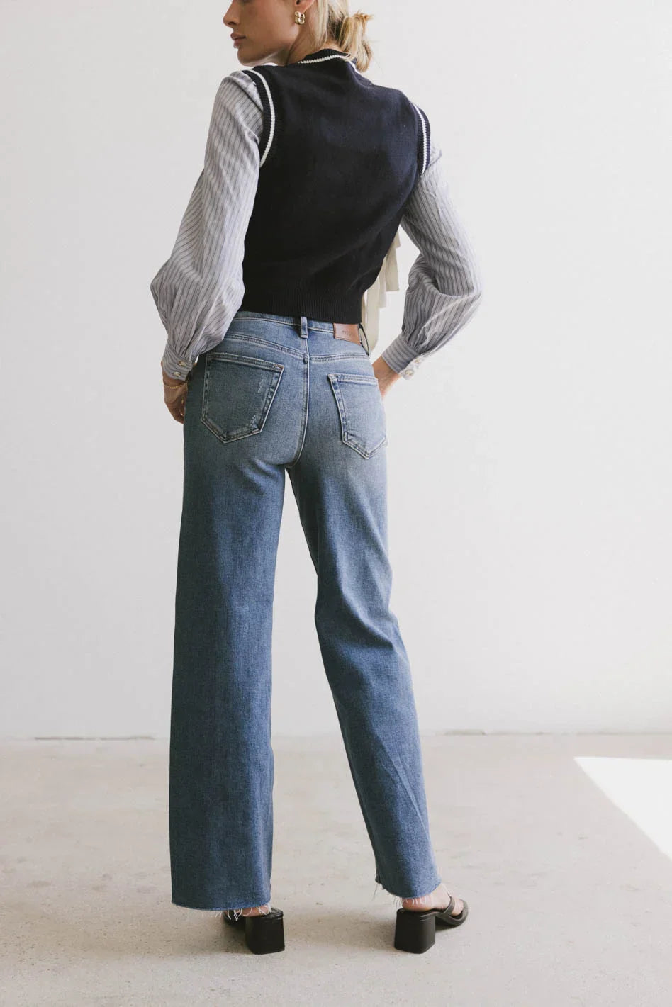 Montie Striped Sweater Top in Navy FINAL SALE