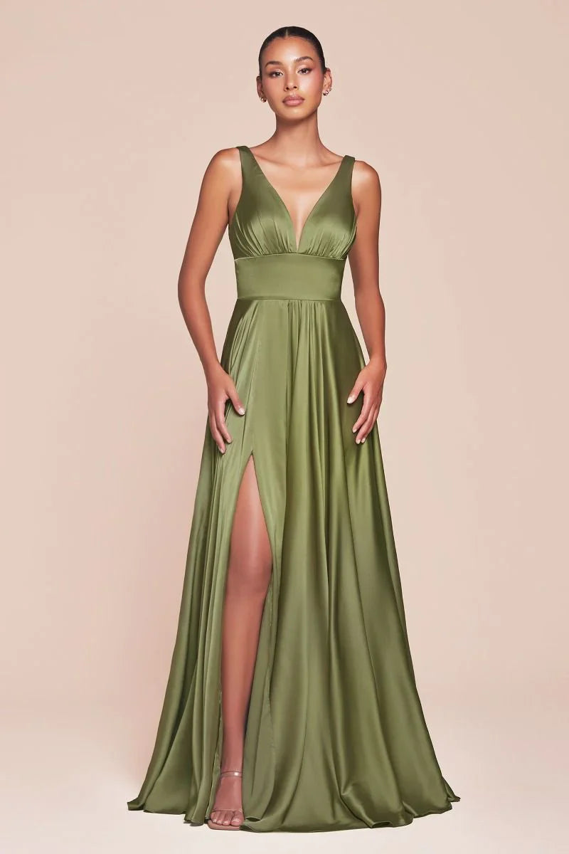 Kinsley Gown Soft Satin A line Dress