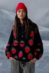 Maria Oversized Sherpa Jacket in Navy FINAL SALE