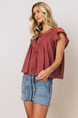 Leia Blouse in Berry FINAL SALE