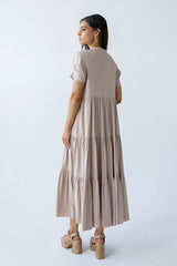 Amanda Tiered Dress in Tan