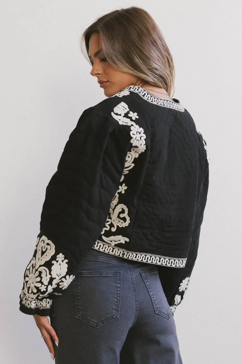 Benja Embroidered Jacket in Black FINAL SALE