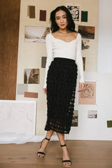 Open Cage Knit Skirt in Black FINAL SALE
