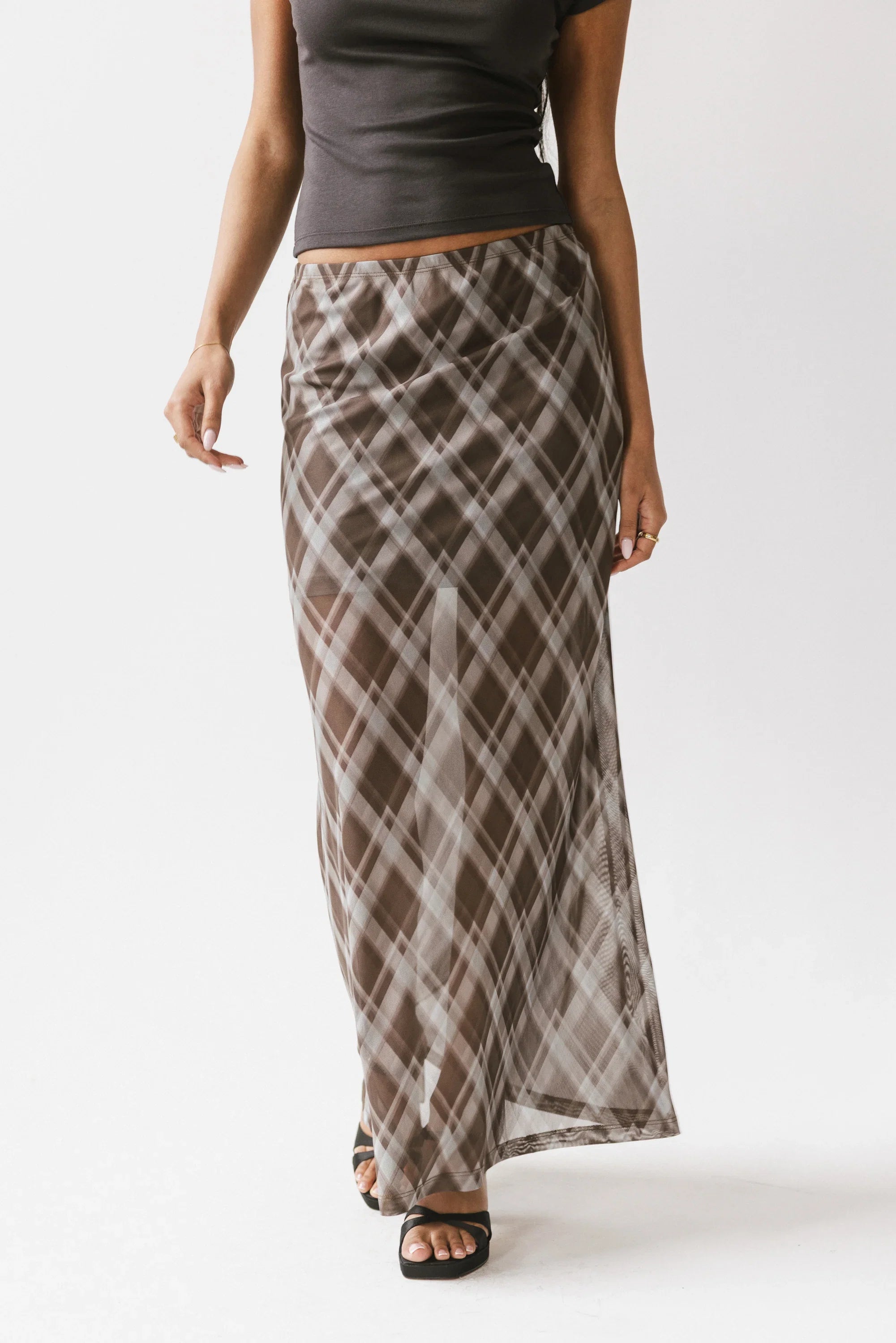 Cecily Plaid Midi Skirt FINAL SALE