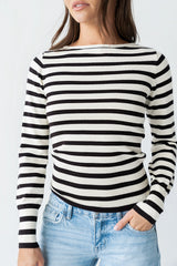 Waldorf Striped Top in Black