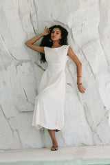 Nora Midi Dress in Ivory