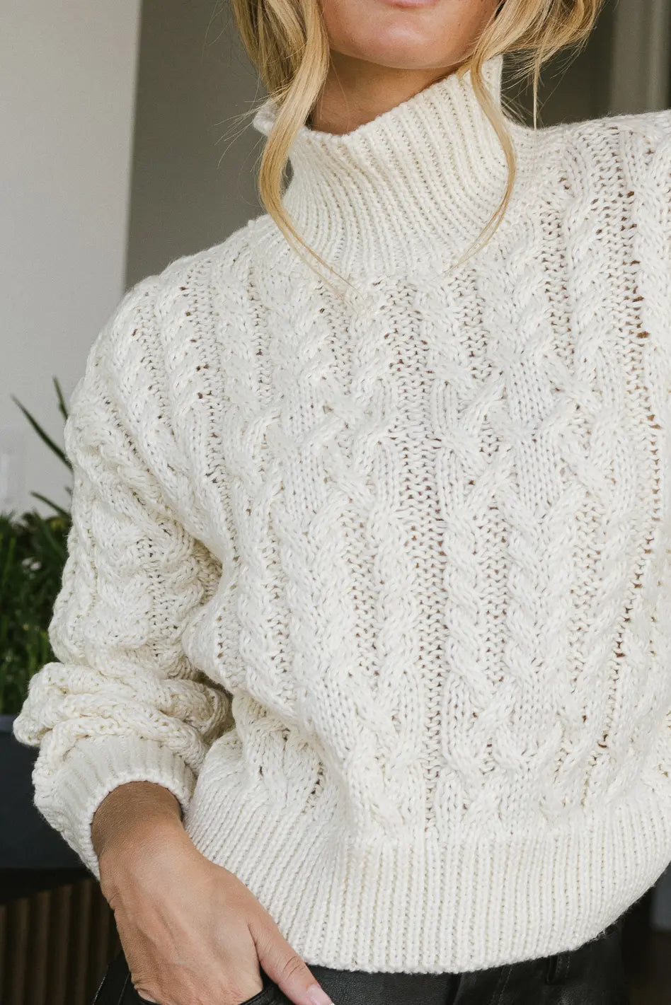Noah Cable Knit Sweater in Cream FINAL SALE