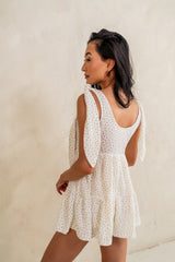 Mary Floral Knit Romper in Ivory FINAL SALE