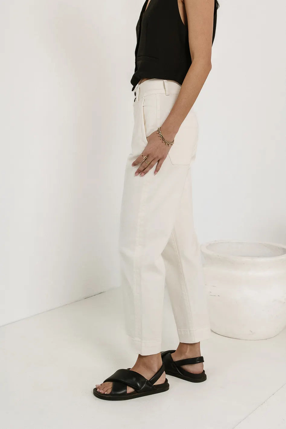 Bella Straight Leg Jeans in Cream FINAL SALE