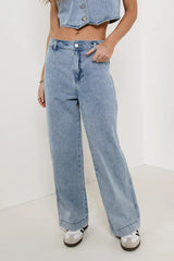 Georgia Wide Leg Jeans in Light Wash FINAL SALE
