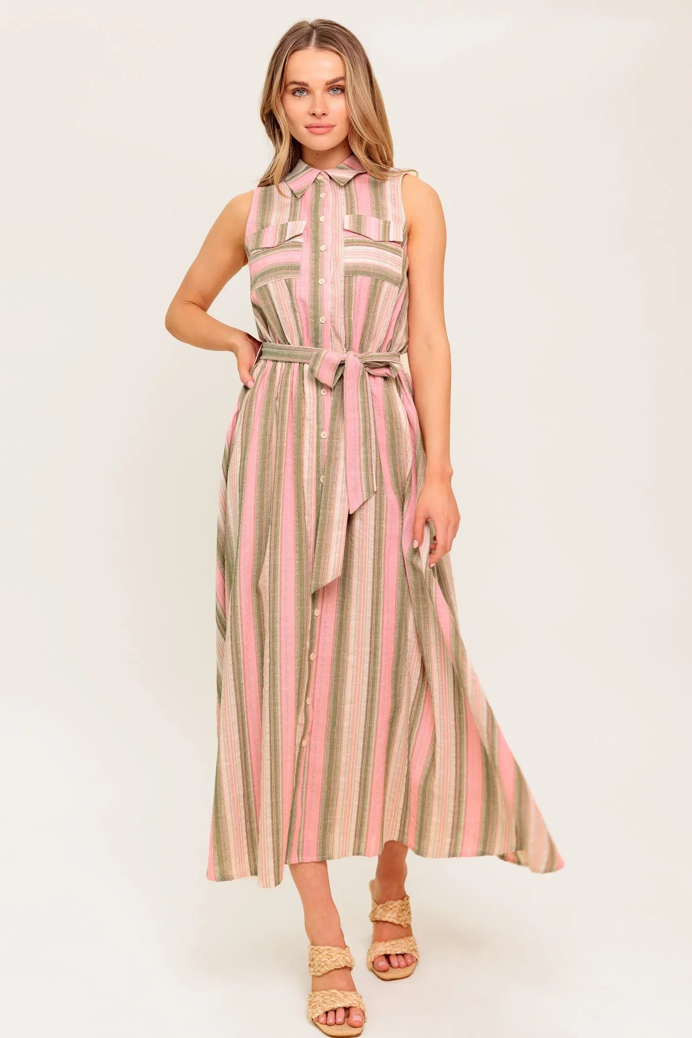 WINDSWEPT FIELDS MIDI DRESS OLIVE