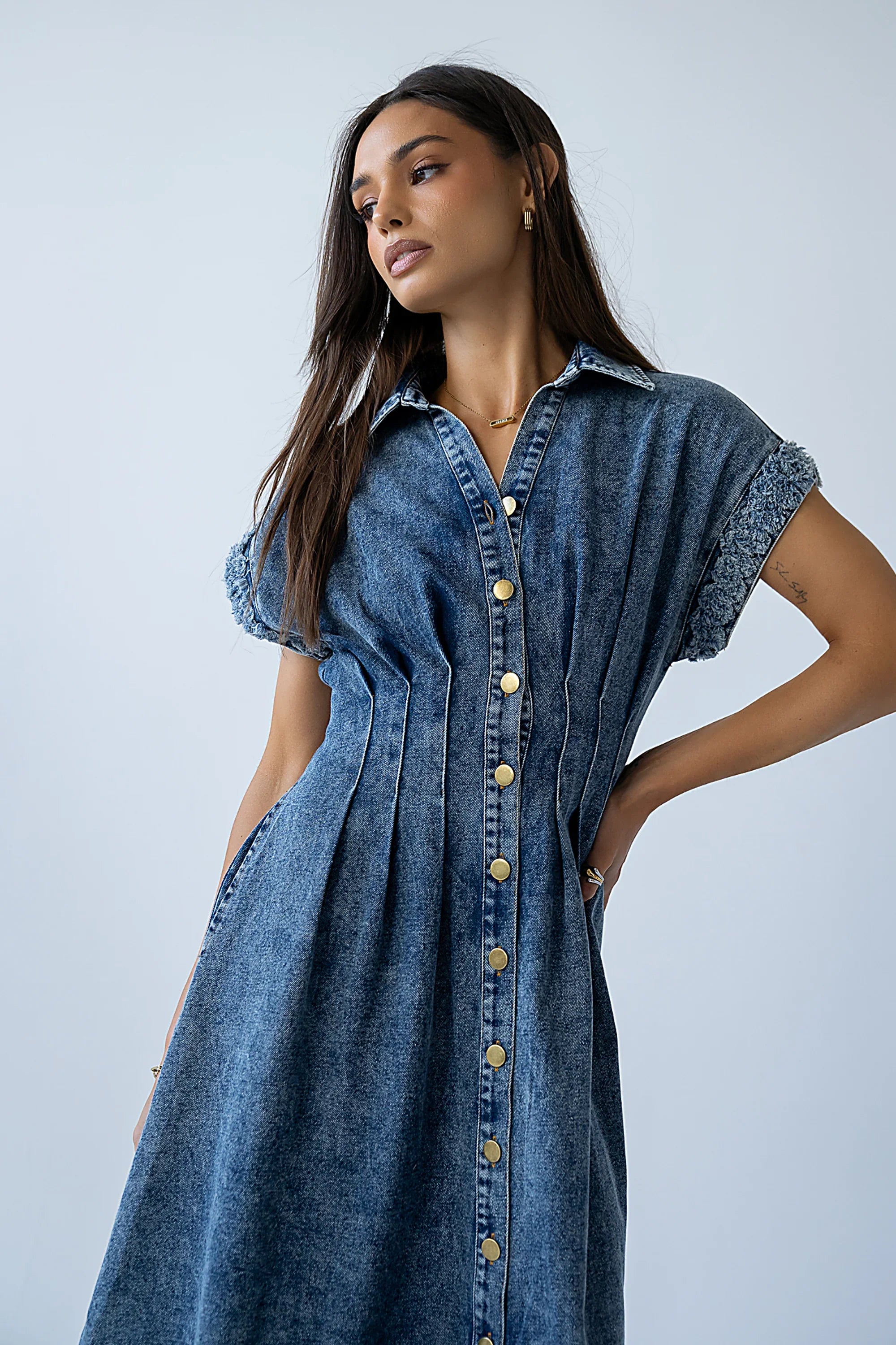 Annie Denim Midi Dress
