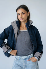 Colette Oversized Trench Jacket in Navy
