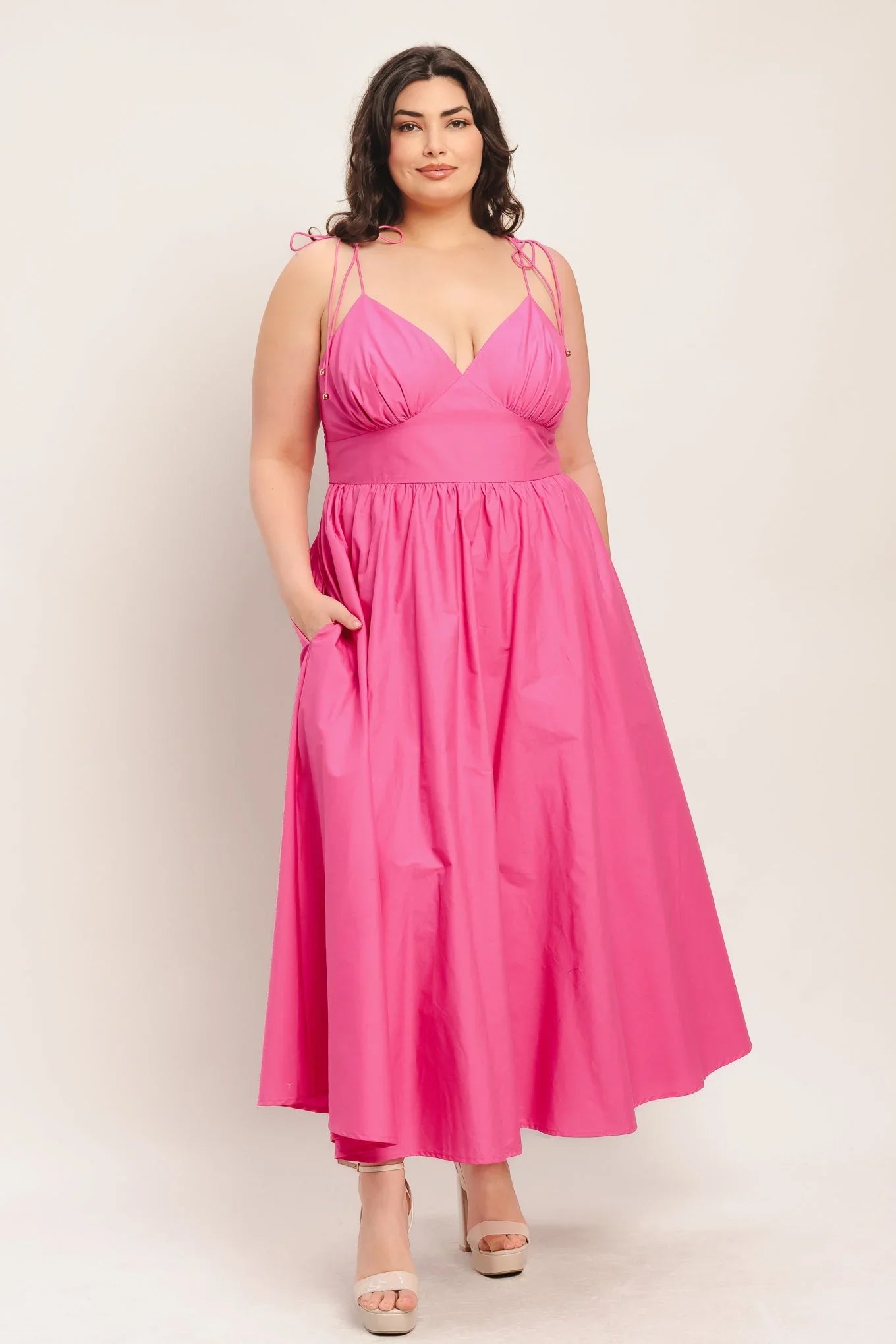 PRETTY IN PINK MIDI DRESS