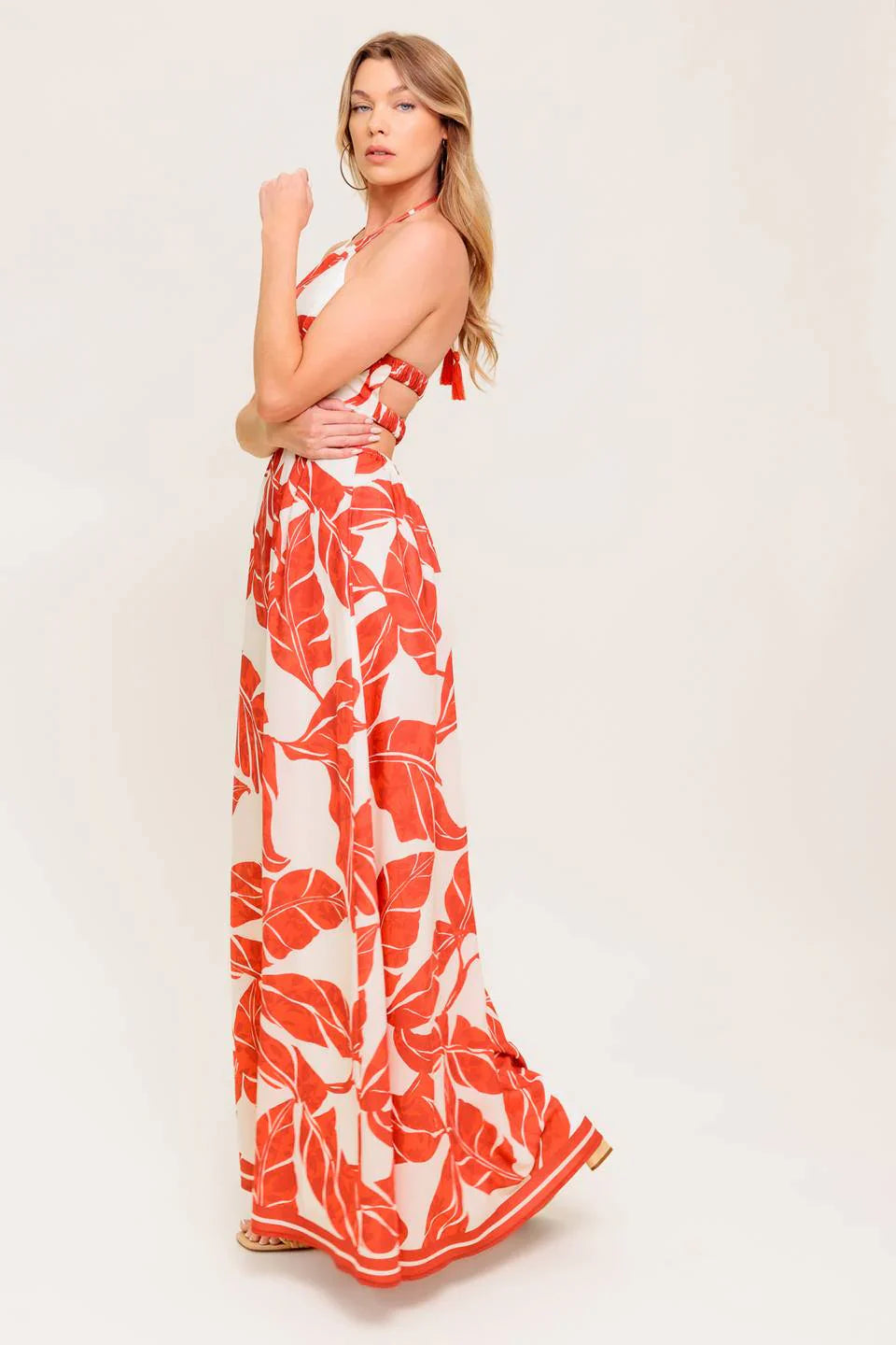 MARLEY MAXI DRESS TROPICAL HALTER MAXI