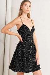 FRENCH CODE BLACK TWEED MINI DRESS