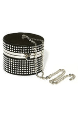 Silver Box Chain Handbag with Rhinestone