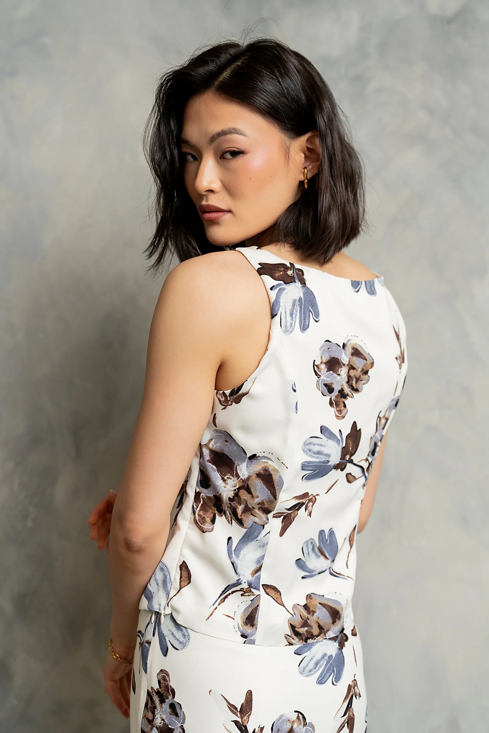 Eden Floral Top in Cream