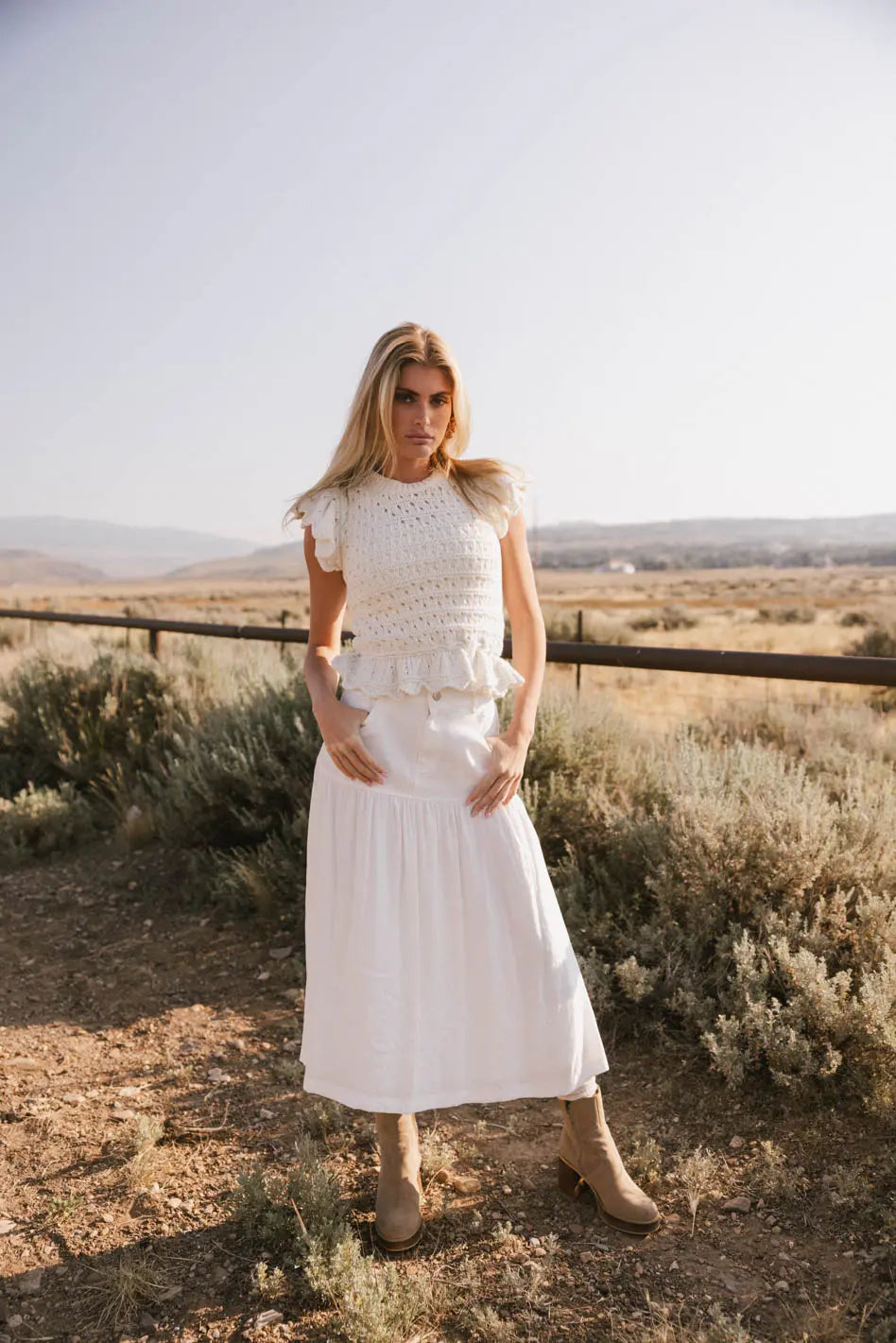 Luella Denim Midi Skirt FINAL SALE